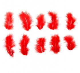 Набор перьев для декора 10 шт, размер 1 шт 102 цвет красный