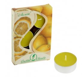 Набор чайных свечей ароматизированных "Лимон", 12г, 6штук