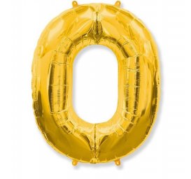 Шар фольгированный ЦИФРА 0 40” Gold