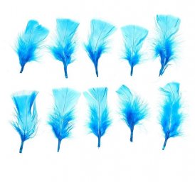 Набор перьев для декора 10 шт, размер 1 шт 104 цвет насыщенно голубой
