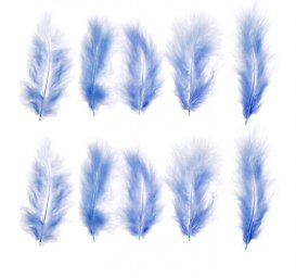 Набор перьев для декора 10 шт, размер 1 шт 102 цвет голубой