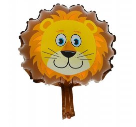 Шар Фольгированный Мини 10 Голова Льва для палочки с клапаном